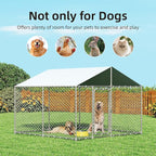 7.8'x7.8' Large Outdoor Dog Kennel, Heavy Duty Dog Enclosure with Roof, Weather Resistant Cover and Security Lock(93"x93")