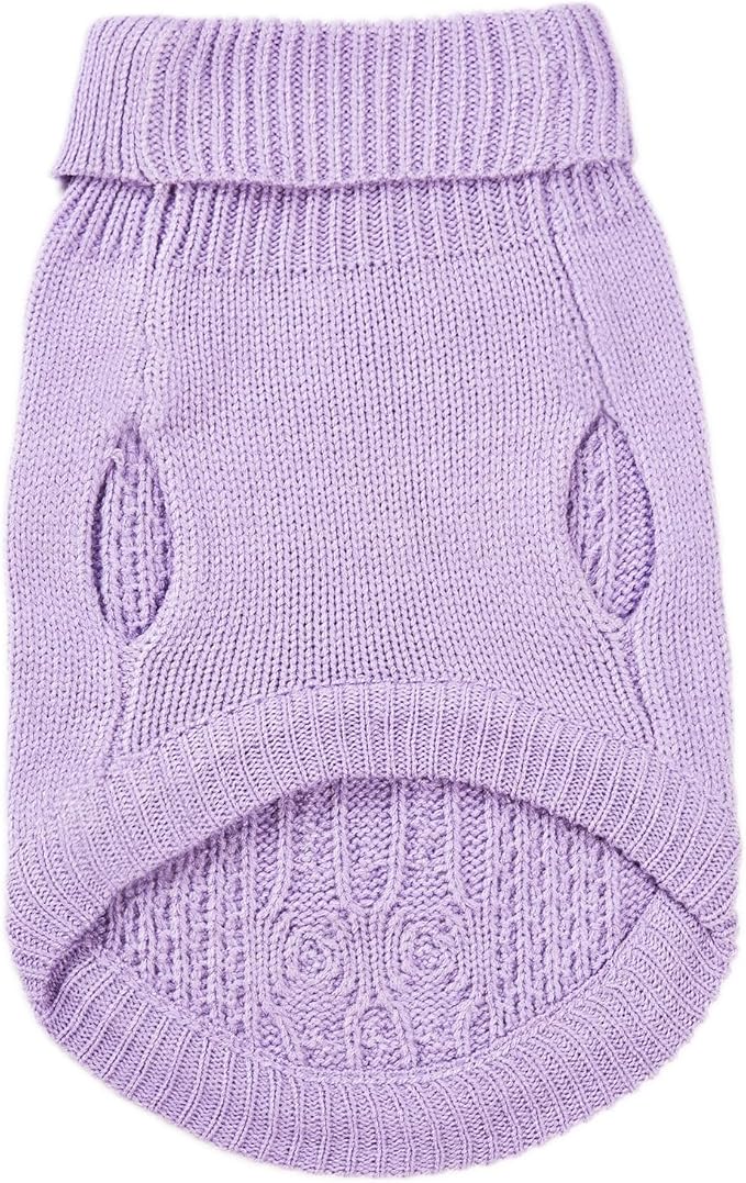 Stretchy Cat Sweater - 17 Colors & 6 Sizes | Snug Winter-Ready Knit for Boy/Girl Cats & Kittens(Purple, X-Small)