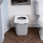 IRIS USA Cat Litter Box, Large Cat Box Enclosure, Top Entry with Litter Catching Lid, Enclosed, Gray/White