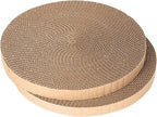 Round Cat Scratcher Refill - 10 Inch Diameter, 7/8 Inch Thickness - Cardboard Cat Scratcher Scratching Board Replacement Pads (2pcs) for Indoor Cats
