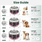 Love's cabin Pet Puppy Dog Playpen, Medium Dog Tent Crates Cage Indoor/Outdoor, Portable Playpen for Cat, Foldable Pop Up Dog Kennel Playpen with Carring Case, Removable Zipper Top, Light Pink
