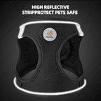 Hipubby Dog Harness and Leash Set, No Pull Soft Mesh Puppy Harness for Small Medium Dogs, Cats - Step in Reflective Breathable Lightweight Vest Harness for Walking, Training - Black, S