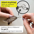 Forever Stick 2-Pack - The Unbreakable Cat Toy Wand, Extra Long Durable Interactive Cat Toy for Indoor Cats, Feather Kitten Toys for Bored Indoor Adult Cats, Bird Teaser Cat Accessories
