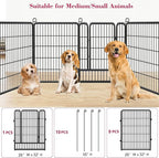 Dog Playpen, 32inch 10 Panels Outdoor Dog Fence Indoor Dog Pen Anti-Rust Pet Puppy Pen Dog Exercise Pen with Lock for Medium Small Dogs, Portable Pet Fence for Yard RV Camping
