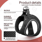 TwoEar Cat Harness Escape Proof, Soft Dog Vest Harness Adjustable, Breathable Mesh Step-in Puppy Walking Jacket Reflective Easy Control for Extral Small Pets for Outdoor Walking(XXS, Black)