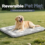 Dog Bed Mat, Reversible Dog Crate Pad with Washable Kennel Mat and Soft Foam, Pet Bed for Dogs & Cats, for Crates Carriers & Travel(Big&Small Stars Grey, 35" L*23" W*1.5" Th)