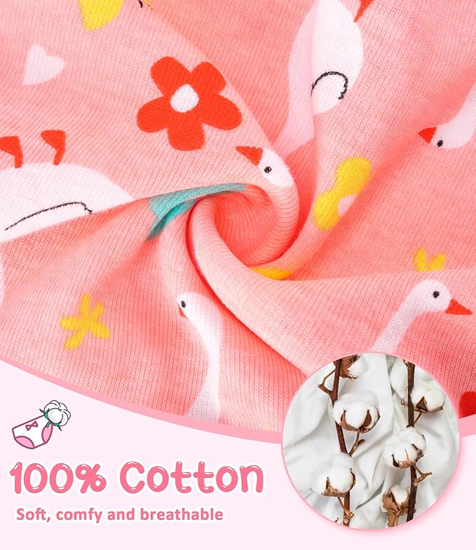 Girls and Toddlers 100% Cotton Underwear Tagless Soft Panties Size 2-3T,4-5T,6,8,10,12 (6-Pack)
