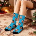 D-Story Custom Face Socks, Personalized Photo Picture on Socks, Unisex Athletic Crew Socks for Men Women