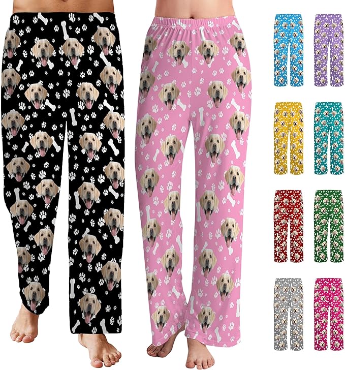 Personalized Face Pajama Pants for Men Women Custom Photo Printed Pajamas Bottoms Trousers Gift for Christmas Birthday