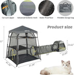 Cat Enclosure Kitten and Tower Tent for Indoor and Outdoor,3 Tier Cage Inside,Outdoor Catio,Portable and Foldable,Two Doors Design; Play Tunnel + Cube(with Three Ways)…