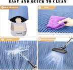 HCY&WLD Cat Litter Mat, Honeycomb Double Layer Cat Litter Trapping Mat, Waterproof Urine Proof Non-Slip, Scatter Control, Less Waste, Easier to Clean (Blue, 45" X 26")