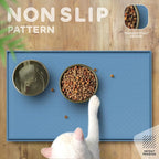 Dog Food Mat - 28x18 Raised Edges Dogs Mat for Food and Water Prevent Spill, Waterproof Cat Food Mats Protect Floors, Easy Clean Dog Bowl Mats for Food and Water, Silicone Pet Feeding Placemats