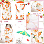 Nuanchu 3 Pieces Cat Recovery Suit Kitten Recovery Suit E-Collar Alternative for Cats and Dogs Abdominal Skin Anti Licking Pajama Clothes Sets(Medium,Fruit Style,Colorful)