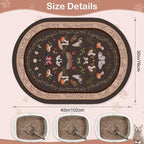 Bienbee Cat Litter Mat, 40" x 30" Jumbo Size Litter Box Mat Rug with Non-Slip Bottom, Urine and Water Proof, Easy to Clean Cat Supplies Essentials for Indoor Kitty Kitten Floor,Brown Mushrooms XL