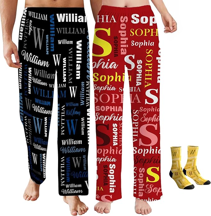 Custom Pajama Pants for Women Men, Personalized 67 Name Photo PJ Family Six Seven Matching Sleep Bottoms Birthday Xmas Gifts