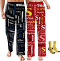 Custom Pajama Pants for Women Men, Personalized 67 Name Photo PJ Family Six Seven Matching Sleep Bottoms Birthday Xmas Gifts