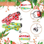 4 Pack Cat Collar with Bow Tie and Bell Breakaway Fruit Cat Collars Spring Summer Adjustable Safety Kitten Collar for Boy Girl Cats