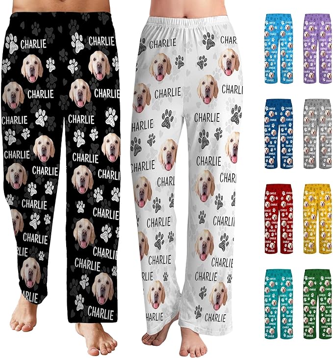 Personalized Face Pajama Pants for Men Women Custom Photo Printed Pajamas Bottoms Trousers Gift for Christmas Birthday