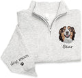Chillever Personalized Embroidery Sweatshirt With Dog Photo for Women, Custom Dog Mom Sweatshirt, Dogs Mom Gifts