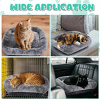 Abbylike 2 Pcs Cat Tree Tower Replacement Parts Grey Bed Cover with Elastic Band Removable Washable Padding for Platform Perch Shelves, Only Cover, Cat Tower Cushions Accessories(15.7 x 15.7 Inch)