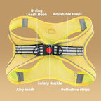 ROYPET Step-in Air Dog Harness, All Weather Mesh Step in Vest Harness for Small and Medidum Dogs and Cats, Adjustable Soft Padded Dog Vest with Easy Control Handle for Dogs Pets (Yellow, M)