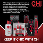 CHI for Dogs 2 in 1 Dematting and Deshedding Rake, Dual Head Dog Grooming Tool with Wide Tooth Dematting Rake and Fine Deshedding Rake, Detangler Comb for Thick Double and Long Dog Coat