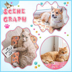 Tatuo 4 Pcs Dog Blanket for Pet Cat Blankets Indoor Puppy Teething Stuff Toys Paw Print Fleece Soft Blanket Sleep Mat for Guinea Pig Cage(Coffee,Small(24 x 16 Inch))