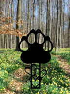 Memorial Garden Stake — Metal Cross Grave Marker Designed for Dog & Cat, Featuring Paw Prints and Heart Motifs,Suitable for Outdoor Cemeteries,Ideal Gifts to Honor Departed Pet (10.4 x 4.3'')