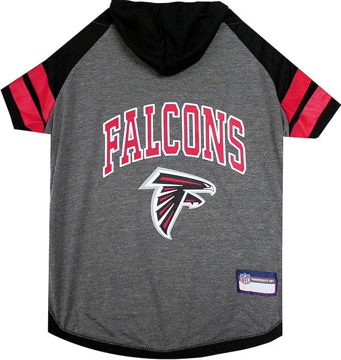 Pets First NFL Atlanta Falcons Hoodie for Dogs & Cats. NFL Football Licensed Dog Hoody Tee Shirt, Medium. Sports Hoody T-Shirt for Pets. Licensed Sporty Dog Shirt (ATL-4044-MD)