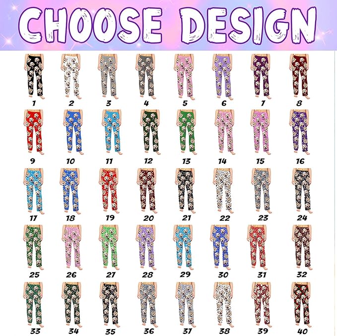 Custom Couple Pajama Pants Sock with Funny Face, Personalized PJ Anniversary Birthday Women Men Pants