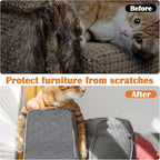 Cat Scratch Furniture Protector - 118" x 17" Trimmable Self-Adhesive Cats Claws Scratch Pads, DIY Cat Climbing Couch Protector for Scratch Post Cat Tree Replacement Indoor (Light Gray)