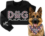 NAZENTI Personalized Dog Mom Sweatshirt, Cat Lovers Gift, Matching Dog and Owner Sweater, Gift Christmas Memorial Birthday