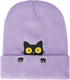 Funny Beanies Warm Knit Hats Fall Winter Black Hip Pop Knit Hat Cap for Women Men