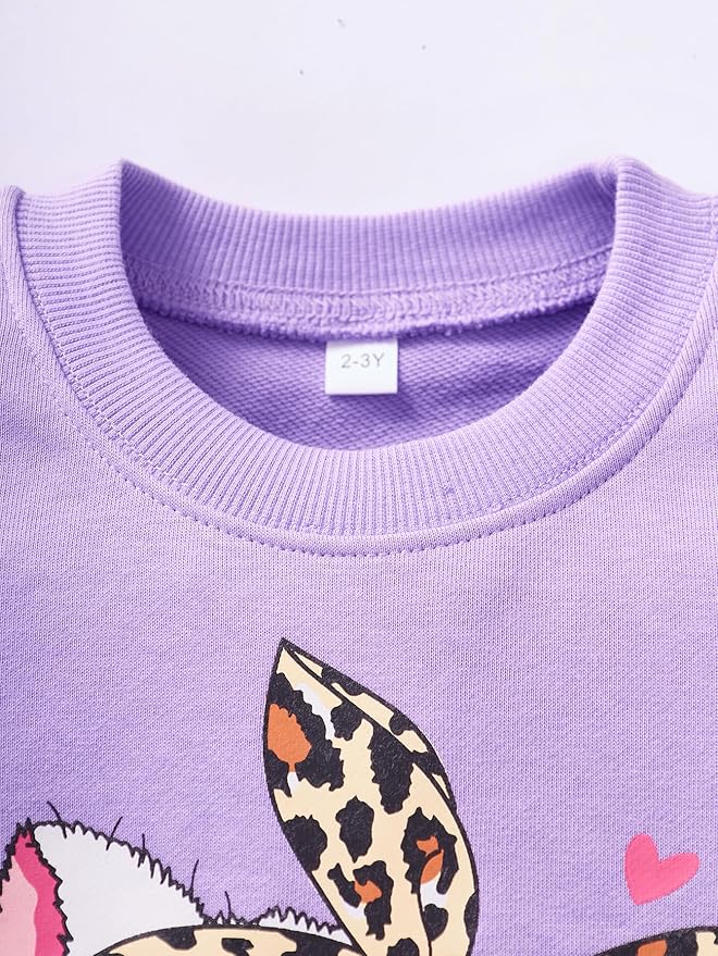 Little Girls Unicorn Outfits 2 Piece Kids Ruffle Sleeve Sweatshirt + Leggings Fall Leopard Clothing Sets 2-10 Years Old