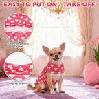 EXPAWLORER Cat Valentines Outfit Sweater - Valentine's Day Sweater for Cats Only Warm Kitten Clothes, Pet Coat Pullover Design, Fleece Sweatshirt Clothing Also for Puppy Small Dogs, Pink Heart L