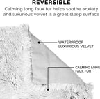 FurHaven Waterproof Throw Blanket For Dogs & Indoor Cats, Reversible Protective Pet Blanket, Extra Large, Long Faux Fur & Velvet, Mist Gray