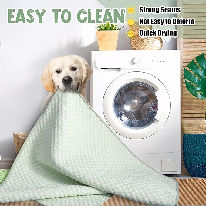 Tinideya 4 Pack Dog Cooling Mats with Storage Bags 40" x 28" Self Cooling Dog Pads Washable Foldable Pet Bed Mats Blankets for Pet Cat Summer Floor Indoor Outdoor Floor