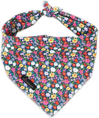 ARING PET Floral Dog Bandana, Spring Summer Colorful Flower Girl Pet Bandana Scarf Triangle Bibs for Puppy Small Medium Large Dogs-L