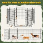 Yaheetech Expandable Dog Playpen, 8 Panel 32 inch Puppy Playpen with Door Indoor/Outdoor Pet Fence for Small Medium Dogs