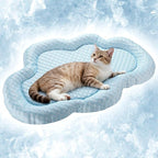 Cooling Mat Summer Cool Pet Cat Sleeping Pad Thicken Puppy Sleeping Blanket Cloud Washable Breathable Non-Slip Pup Cat Pad for Summer Pet Chair Floor Kennel(Blue,26" X 16")
