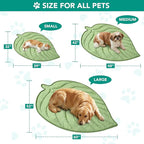 PetAmi Dog Cooling Mat, Leaf Shape, Reversible Cooling Nylon Blanket Soft Fleece Pet Pad for Dogs Cats, Summer All Season Use Q-Max>0.3, Medium 42x48 in, Sage Green