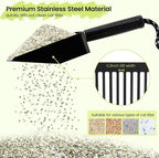 Metal Cat Litter Scooper with Holder, Stainless Steel Metal Litter Scoop Includes Portable Small Broom and Dustpan Set, Speed Sifter Cat Litter Scoop Captures All Clumps, Non-Slip Handle, Easy Clean