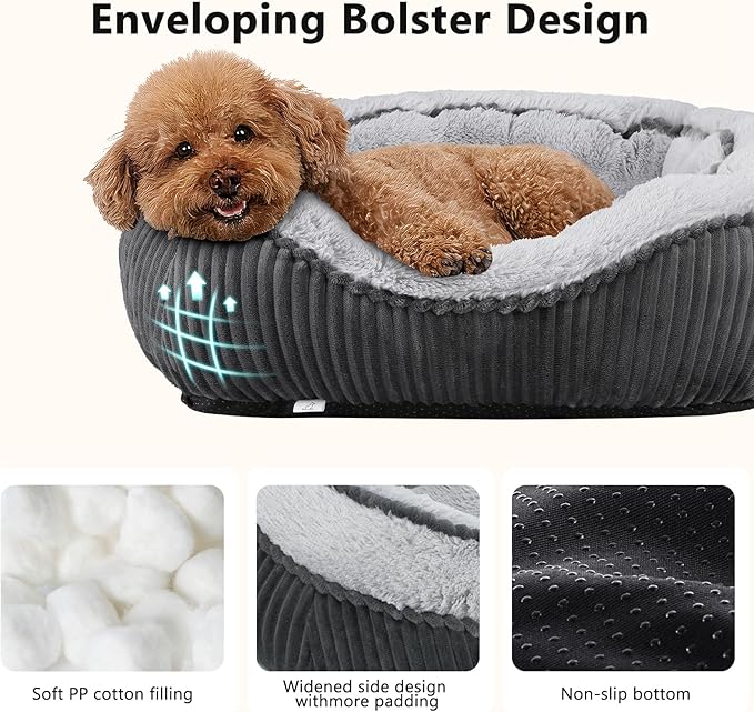 SIWA MARY Large Dog Bed for Large Dogs, Rectangle Dog Bed Large Size Dog, Washable Orthopedic Pet Bed, Durable Calming Puppy Bed with Anti-Slip Bottom(35"x25"x10")