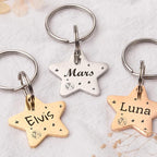 Anavia Small Size Dog Cat ID Tags, Small/XS Personalized Color Plated Stainless Steel Puppy Kitten Name Tags, Customized Engraved Nameplate Pet Collar Tag (Black, Star)