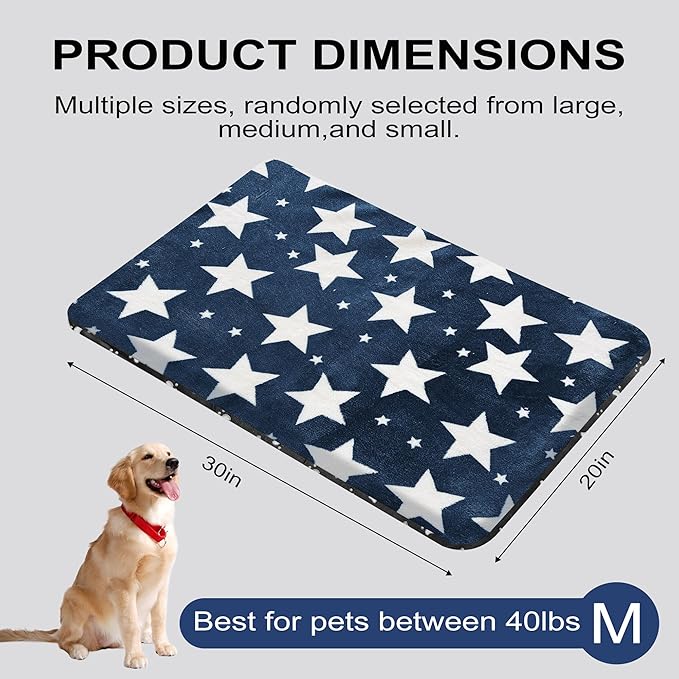 Washable Dog Bed Plush Orthopedic Outdoor Crate Mat with Non-Slip Bottom,Luxe Soft Kennel Pad for Pets, Cozy Cage Cushion & Pet Sleeping Mattress Large Sized,Medium,Small Dogs,30 x 20 inch,Blue