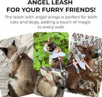 Angel Wings Pet Harness and Leash Set for Dogs & Cats, Adjustable I-Shaped Chest Strap, Padded Anti-Break Rope