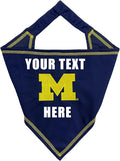 NCAA Michigan Wolverins Personalized Tie Bandana for Dogs & Cats, Size Large/X-Large. Custom Dog Bandana Scarf Bib for Pet Cat Dog. The Ultimate Game-Day & Party Customizable Bandana