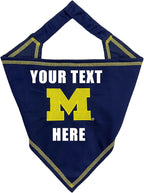 NCAA Michigan Wolverins Personalized Tie Bandana for Dogs & Cats, Size Large/X-Large. Custom Dog Bandana Scarf Bib for Pet Cat Dog. The Ultimate Game-Day & Party Customizable Bandana