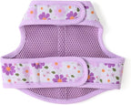 Mile High Life Dog Harness, Air Mesh Floral Vest Harness for 20 lbs Small Dogs & Cats, Easy Get on Adjustable Easy Closures Both Neck and Chest(Purple Flower, XS Chest 14"-16")