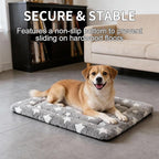Dog Crate Mat, 4 Piece Reversible Pet Bed, Polyester, Machine Washable, Small Dogs & Cats, Rectangular(Gray Star, 30" L x 20" W x 1.5" Th)